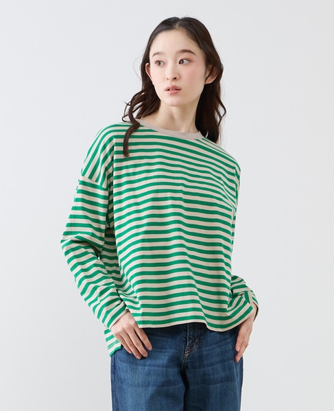 リラックス長袖Tシャツ 詳細画像 グリーン 1