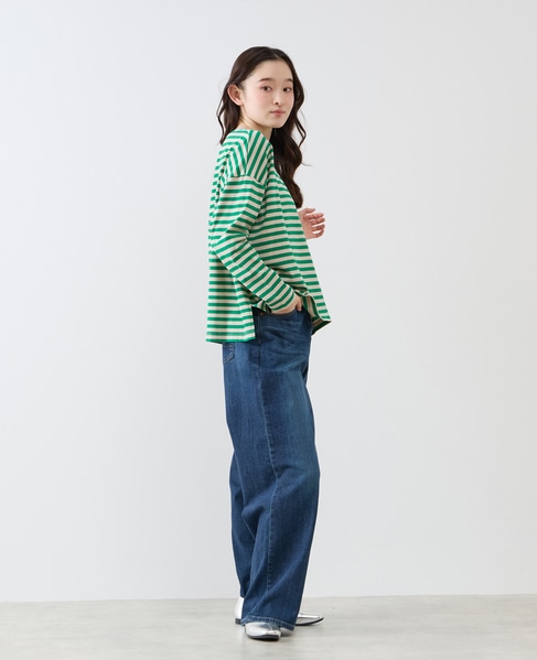 リラックス長袖Tシャツ 詳細画像 グリーン 11