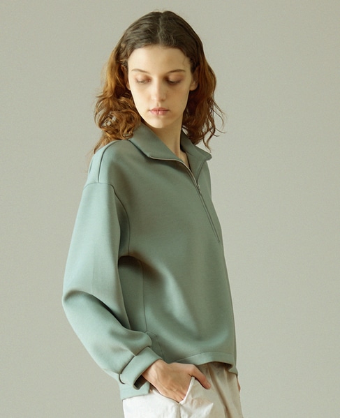 【LOURMARIN】ハーフジッププルオーバー 詳細画像 ミント 1