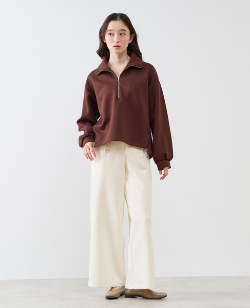 【LOURMARIN】ハーフジッププルオーバー 詳細画像 ブラウン 4