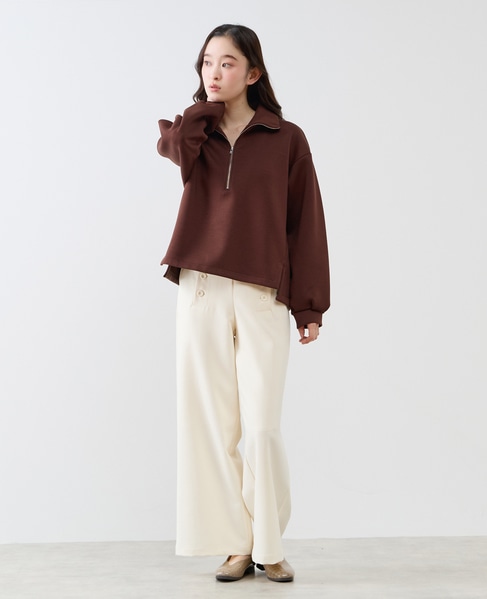 【LOURMARIN】ハーフジッププルオーバー 詳細画像 ブラウン 5