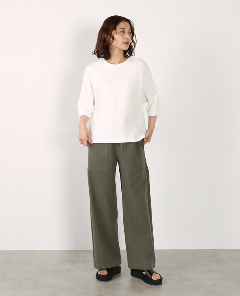 切り替え6分袖プルオーバー 詳細画像 オフホワイト 3