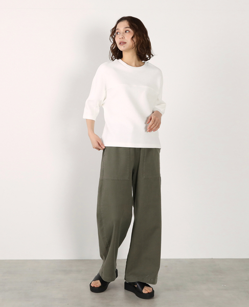 切り替え6分袖プルオーバー 詳細画像 オフホワイト 4