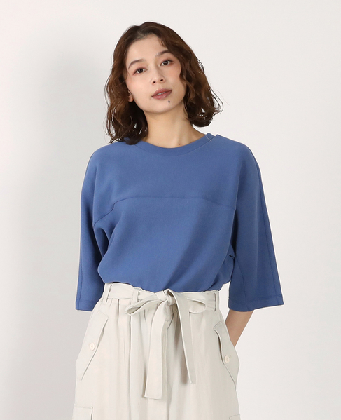 切り替え6分袖プルオーバー 詳細画像 ブルー 1