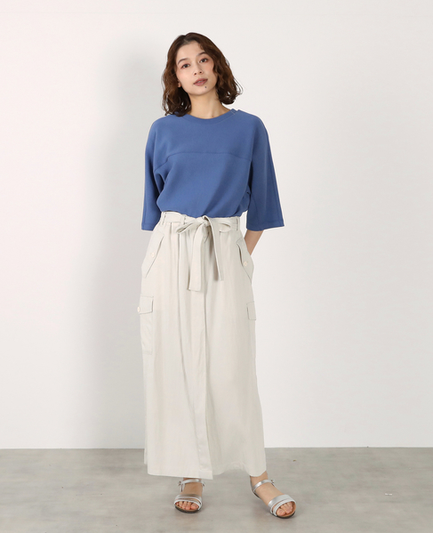 切り替え6分袖プルオーバー 詳細画像 ブルー 2