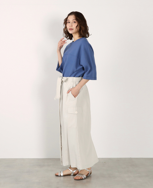 切り替え6分袖プルオーバー 詳細画像 ブルー 5