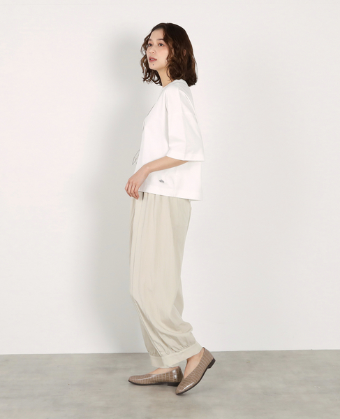 5分袖モックネックTシャツ 詳細画像 オフホワイト 4