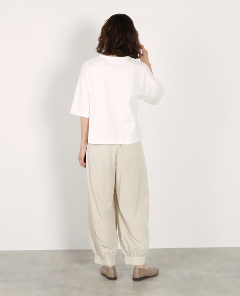 5分袖モックネックTシャツ 詳細画像 オフホワイト 6