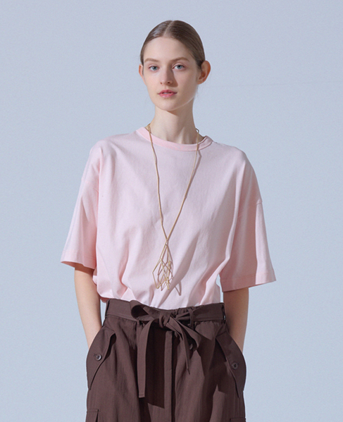 5分袖モックネックTシャツ 詳細画像 ライトピンク 1