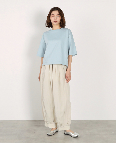 5分袖モックネックTシャツ 詳細画像 ブルー系その他 10