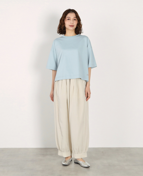 5分袖モックネックTシャツ 詳細画像 ブルー系その他 3