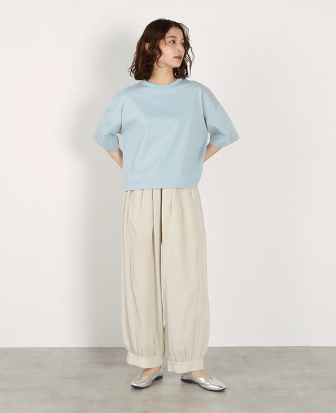 5分袖モックネックTシャツ 詳細画像 ブルー系その他 4