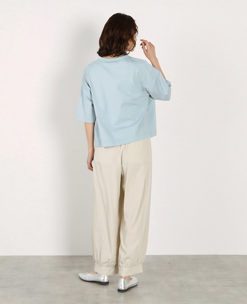 5分袖モックネックTシャツ 詳細画像 ブルー系その他 6