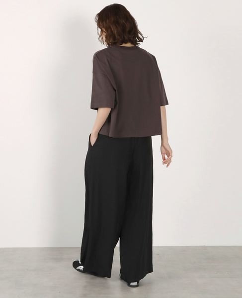 5分袖モックネックTシャツ 詳細画像 ダークブラウン 6