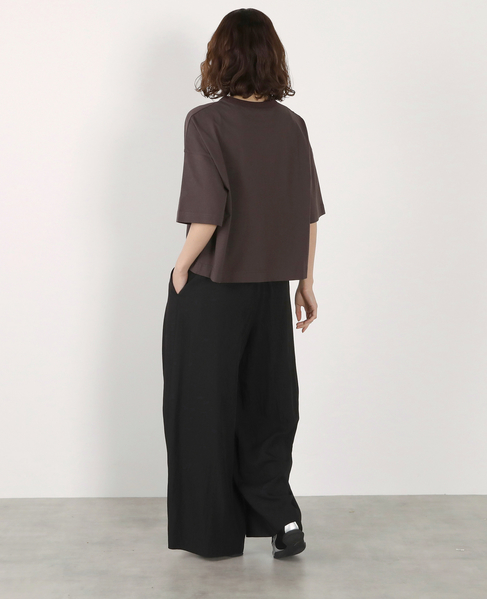 5分袖モックネックTシャツ 詳細画像 ダークブラウン 7