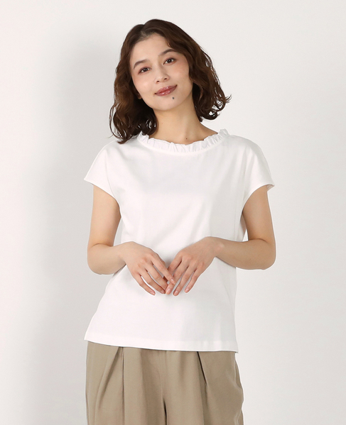 【LOURMARIN】フリル付きフレンチプルオーバー 詳細画像 オフホワイト 1