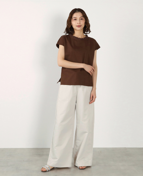 【LOURMARIN】フリル付きフレンチプルオーバー 詳細画像 ブラウン 2