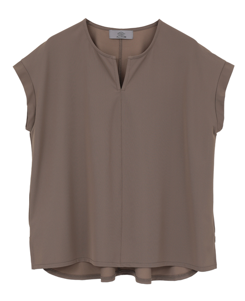 【Allease/オールイーズ】キーネックノースリーブプル 詳細画像 モカ 1