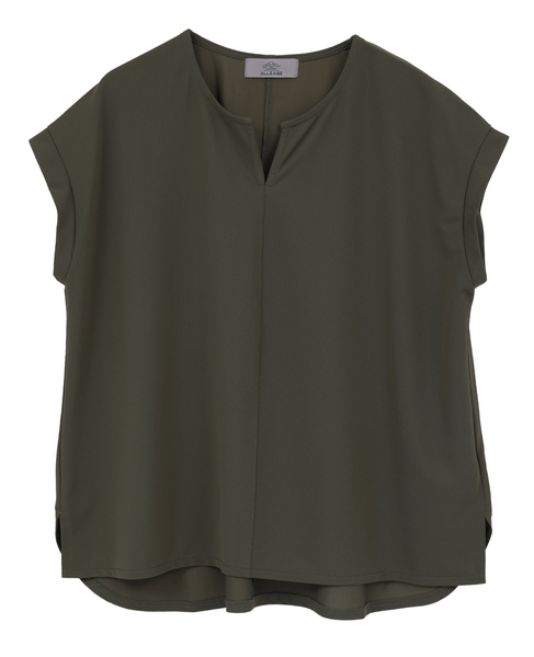 【Allease/オールイーズ】キーネックノースリーブプル 詳細画像 カーキ 1