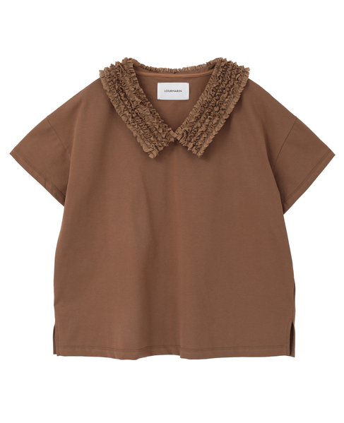 【LOURMARIN】フリルカラープルオーバー 詳細画像 キャメル 1
