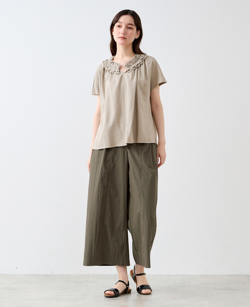 【LOURMARIN】フリルカラーブラウス 詳細画像 ベージュ 3