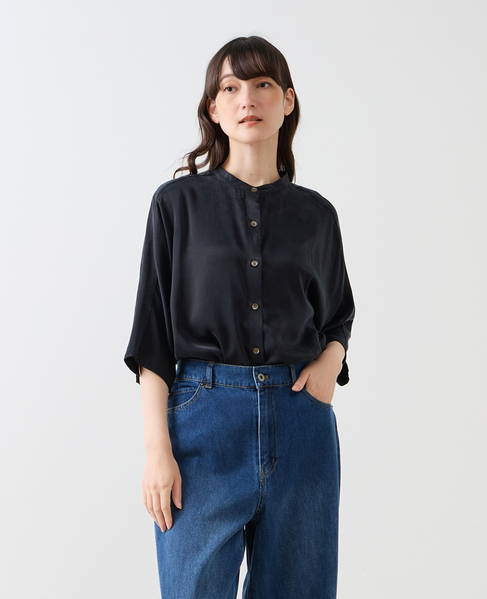 バンドカラードルマンシャツ 詳細画像 ブラック 1