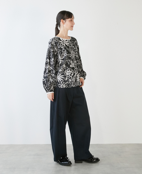 【LOURMARIN】リバティパフスリーブブラウス 詳細画像 ブラック 7