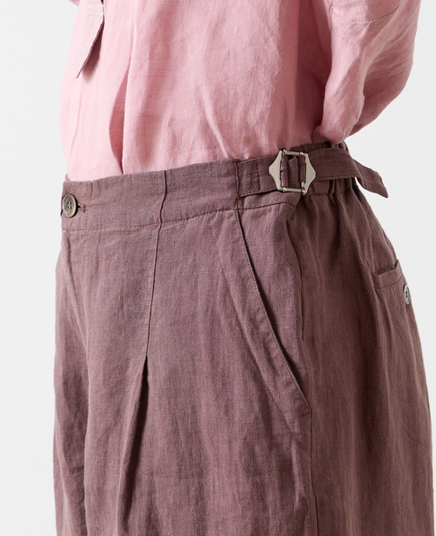 【LOURMARIN】リネンタックワイドパンツ 詳細画像 ブラウン 11