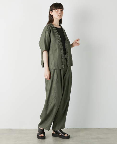 【LOURMARIN】タックバレルパンツ 詳細画像 グリーン 14