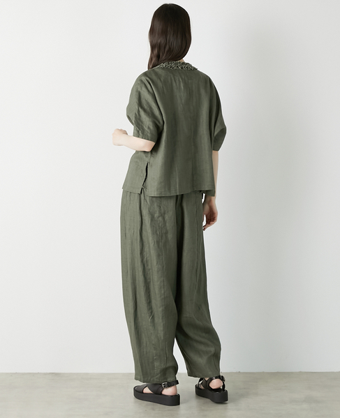 【LOURMARIN】タックバレルパンツ 詳細画像 グリーン 7