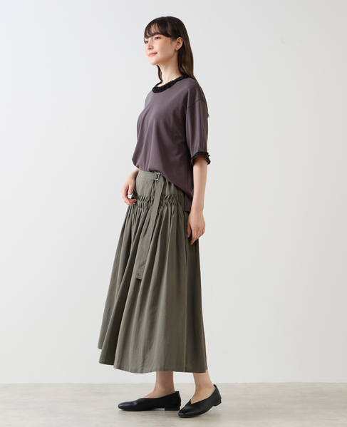 【LOURMARIN】タックフレアーラップスカート 詳細画像 グレー 3