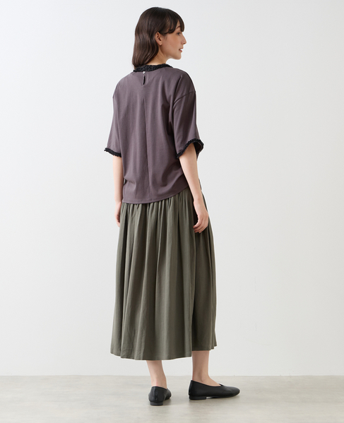 【LOURMARIN】タックフレアーラップスカート 詳細画像 グレー 6