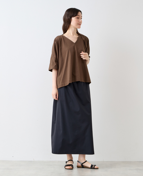 Vネックワイドシルエットプルオーバー 詳細画像 チョコ 7
