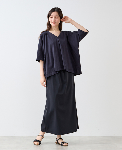 Vネックワイドシルエットプルオーバー 詳細画像 ダークネイビー 10