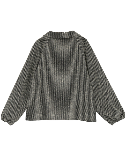 【LOURMARIN】ツイードチェックブラウス 詳細画像 ブラック 5