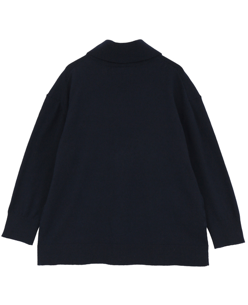 【LOURMARIN】衿付きハイネックニット 詳細画像 ネイビー 5