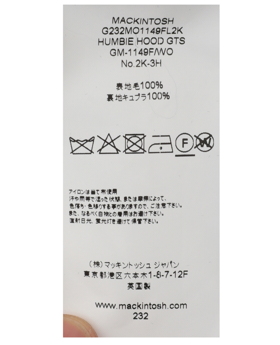 MACKINTOSH / マッキントッシュ G232MO1149FL2K-HUMBIE HOOD GTS｜商品