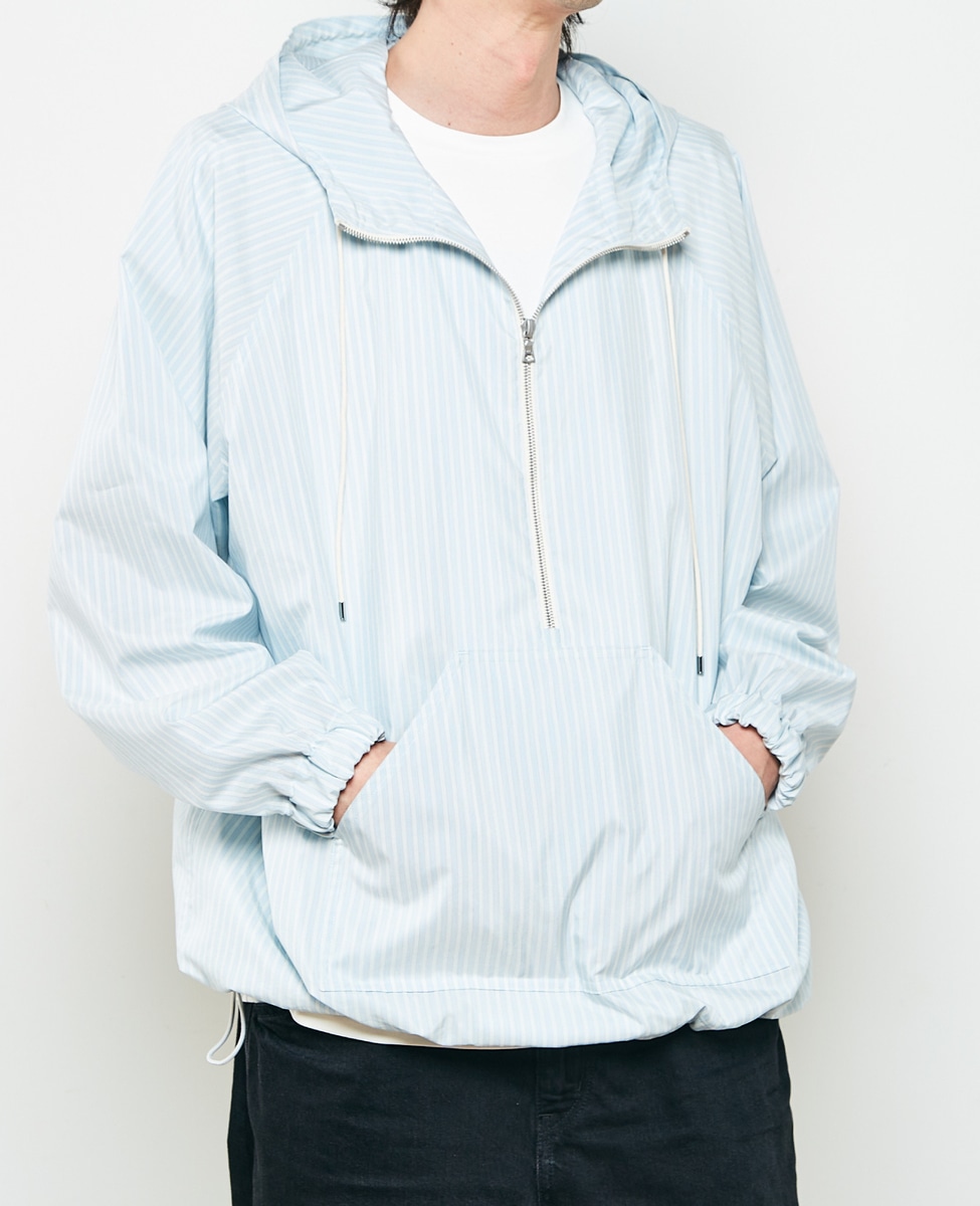 AURALEE/オーラリー FINX POLYESTER STRIPE HOODED ZIP P/O A23SP01PS