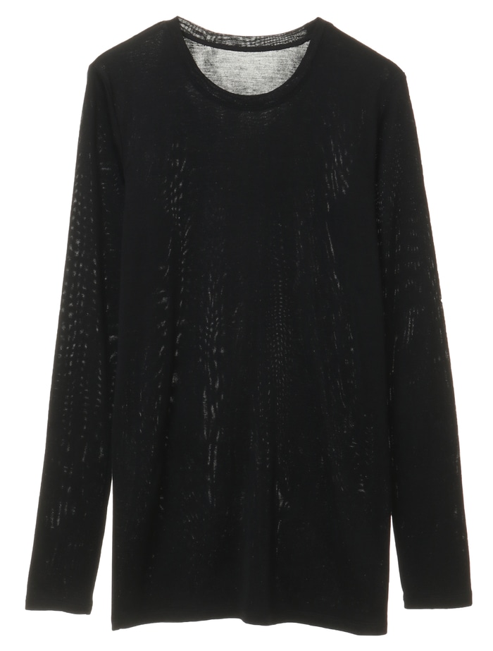 シルクカシミヤフライスクルーネックプルオーバー 詳細画像 ブラック 1