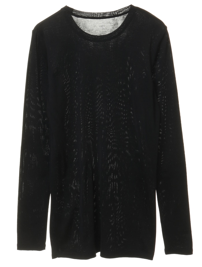 シルクカシミヤフライスクルーネックプルオーバー 詳細画像 ブラック 2