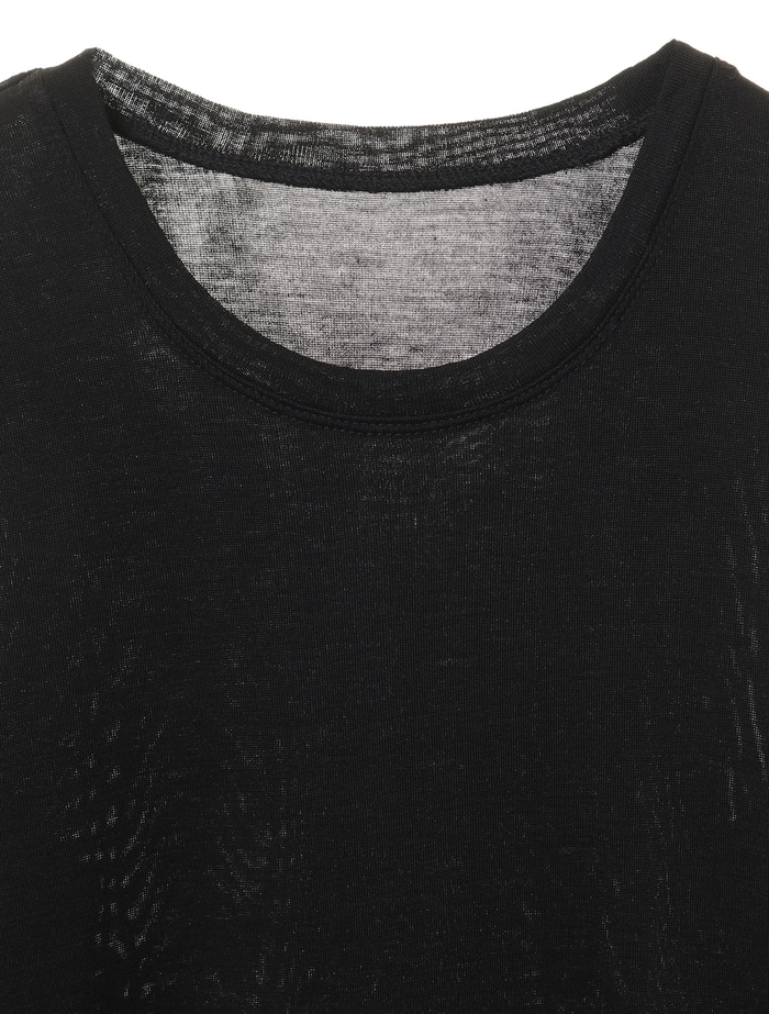 シルクカシミヤフライスクルーネックプルオーバー 詳細画像 ブラック 3