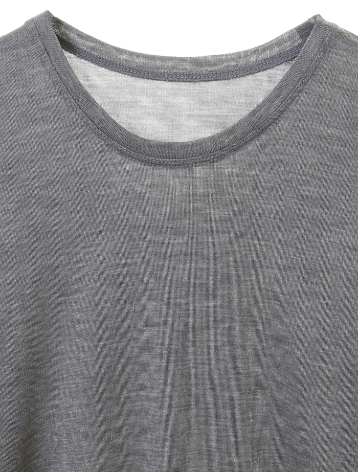 シルクカシミヤフライスクルーネックプルオーバー 詳細画像 ライトグレー 3