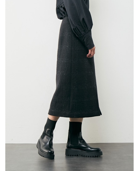 シャドウチェックタイトスカート 詳細画像 ブラック 3