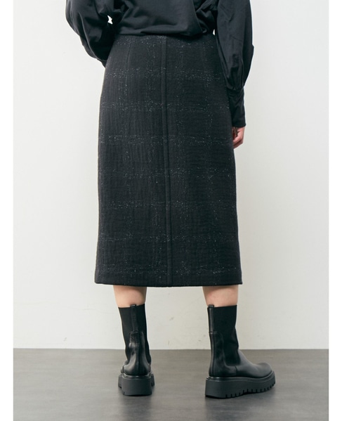 シャドウチェックタイトスカート 詳細画像 ブラック 4