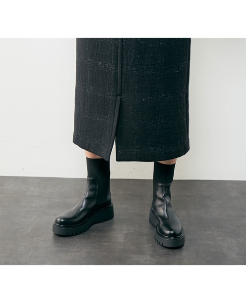 シャドウチェックタイトスカート 詳細画像 ブラック 8