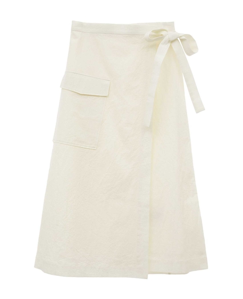 コットン混ラップスカート 詳細画像 オフ 1