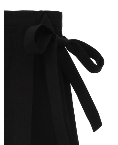 コットン混ラップスカート 詳細画像 ブラック 9