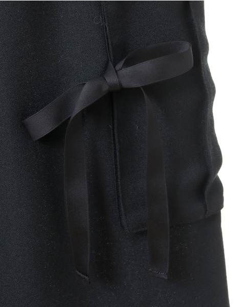 アンスクリア カーゴパンツ ワイド ベルト付き ウール 34 XS 黒 ブラック