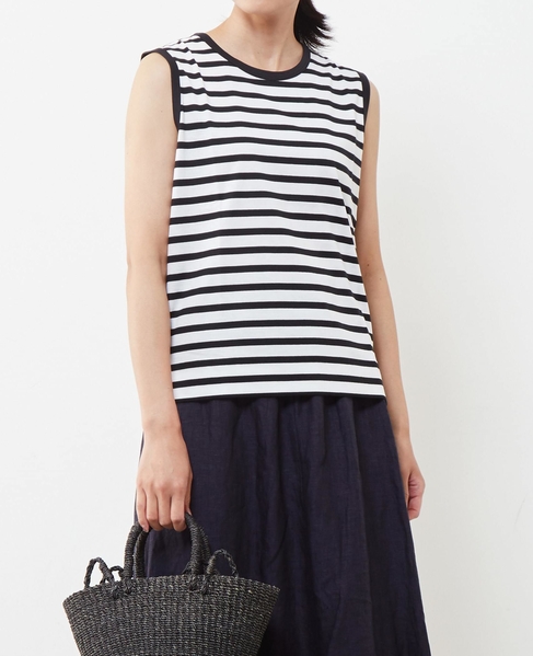 ロータスクリアジャージーノースリーブカットソー 詳細画像 ボーダー 2