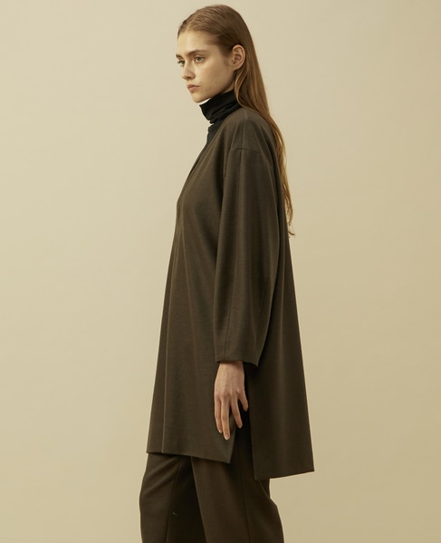 バランサーキュラーミルドVネックチュニックドレス 詳細画像 カーキグレー 3